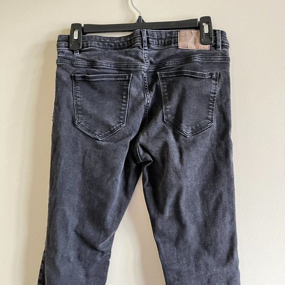 ZARA TRAFALUC DENIM DARK WASH SKINNY JEANS RAW HEM WOMENS SIZE 8 - Picture 6 of 8